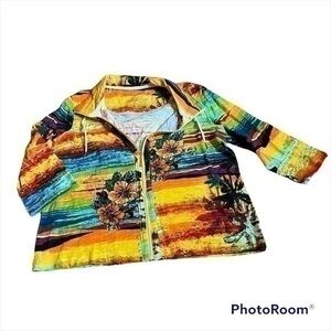 Elements of style clothing tropical sweatshirt zip up